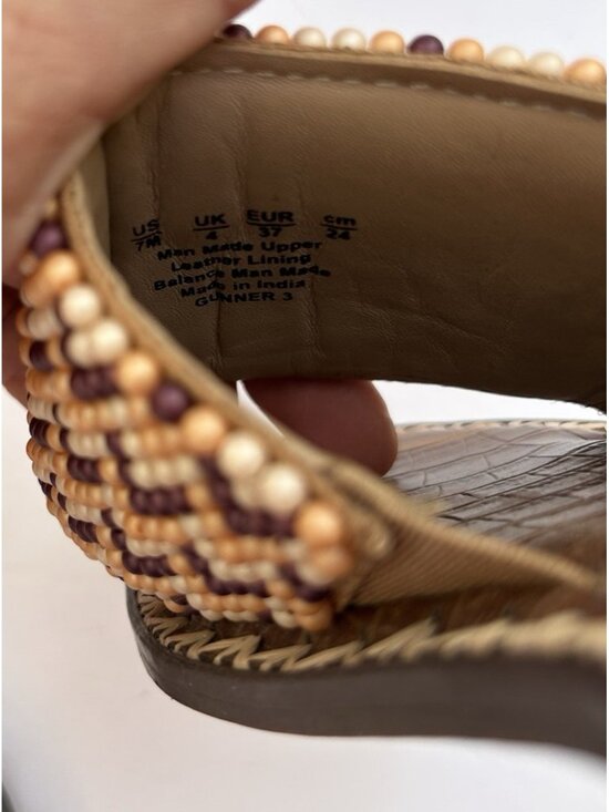 Sam Edelman Gunner Beaded Slide Sandals Womens Size 7 Leather Boho Slip On - Picture 7 of 7